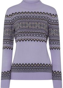 Damske Svetr s norským vzorem z žakárového materiálu šeříková-černá-vzor ,velikost 56