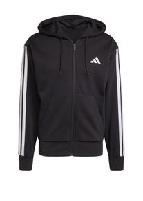 Velké Velikosti - Adidas - Mikina na zip z bavlněné směsi s výšivkou loga, Regular Fit - 3XL - Černá