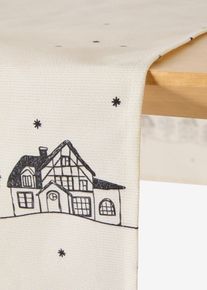 Běhoun na stůl se zimn&iacute;m motivem voděodoln&yacute; | B&iacute;l&aacute; | Vel. 40x140 cm | bonprix