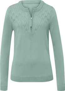 Damske Ažurový svetr se zapínáním na zip limetková ,velikost 44