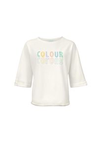 Tchibo - Mikina s 3/4 rukávem - pro ženy - vel. XL 48/50 - barva: bílá/s potiskem