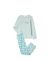 Tchibo - Dětsk&eacute; flanelov&eacute; pyžamo &raquo;Mickey and Friends&laquo; - pro d&iacute;vky - vel. 122/128 - barva: modr&aacute;