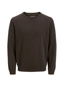 Jack & Jones Velk&eacute; Velikosti - Jack & Jones - Svetr s kulat&yacute;m v&yacute;střihem, z lehk&eacute; bavlny - 6XL - Hněd&aacute;