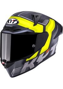 KYT R1R Carbon Accelerator, full face helmet , color: Dark Grey/Yellow/Light Grey , size: S