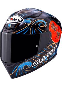 Suomy Track-1 Waves, full face helmet , color: Black/Blue/Red/Gold , size: S
