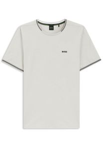 Velk&eacute; Velikosti - BOSS Green - Tričko z měkk&eacute;ho strečov&eacute;ho pik&eacute; s kontrastn&iacute;mi lemy - 3XL - B&eacute;žov&aacute;