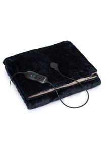 Klarstein Dr. Watson SuperSoft, v&yacute;hřevn&aacute; deka, 120 W, 180 x 130 cm, chlupat&yacute; ply&scaron;, b&eacute;žov&aacute;/tmavěmodr&aacute;