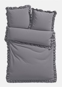 Povlečen&iacute; z linonu s r&yacute;&scaron;ky | &Scaron;ed&aacute; | Vel. 135x200 cm | 100% bavlna| bonprix