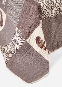 Přehoz s nati&scaron;těn&yacute;m patchworkem | B&eacute;žov&aacute; | Vel. 140x210 cm | mikrovl&aacute;kno| bonprix