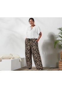 Tchibo - Pal&aacute;cov&eacute; kalhoty s potiskem - pro ženy - vel. M 40/42 - barva: čern&aacute;/s potiskem