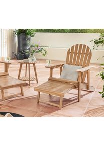 Tchibo - Zahradn&iacute; křeslo Adirondack s v&yacute;suvnou podnožkou - barva: hněd&aacute;