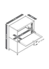 Tchibo - N&iacute;zk&aacute; kovov&aacute; komoda &raquo;Cn3&laquo; s v&yacute;klopn&yacute;mi dv&iacute;řky - barva: hněd&aacute;