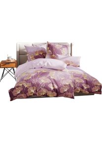 w&auml;schepur unisex Ložn&iacute; pr&aacute;dlo fialov&aacute;-burgundsk&aacute;-potisk ,velikost 40x80/135x200 cm