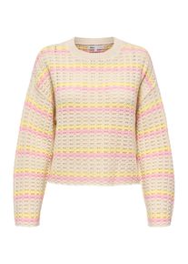 Only Ženy Svetr 'ONLASA' b&eacute;žov&aacute; / světle žlut&aacute; / růžov&aacute; XS