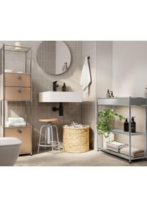 Tchibo - Stolička s dřevěn&yacute;m sed&aacute;kem - barva: b&iacute;l&aacute;