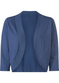 Damske Bolerko z jemn&eacute;ho &uacute;pletu dž&iacute;nov&aacute; modr&aacute; ,velikost 48