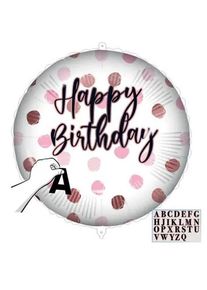 Procos Bal�nek f�liov� Happy Birthday Punt�ky r��ov� se samolepkami 46 cm