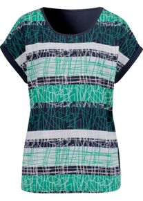 Damske Tričko s kr&aacute;tk&yacute;m ruk&aacute;vem a potiskem na předn&iacute;m d&iacute;lu m&aacute;tov&aacute;-nočn&iacute; modr&aacute;-potisk ,velikost 52