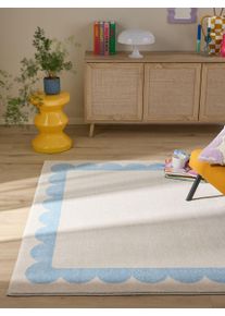 benuta Pop Prateln&yacute; koberec Frame Modr&aacute; 120x170 cm Hranice,Trendov&yacute; vzhled