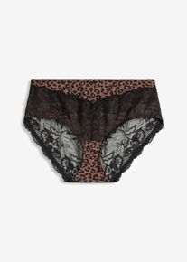 Bokov&eacute; maxikalhotky s jemnou krajkou | Hněd&aacute; | Vel. 36/38 (S) | bonprix