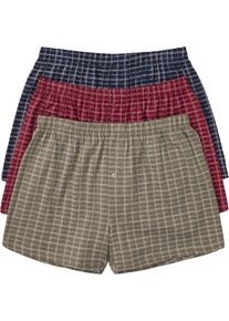 Voln&eacute; žerzejov&eacute; boxerky z bavlny (3 ks v balen&iacute;) | Modr&aacute; | Vel. 9 (3XL) | bonprix