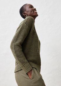 Ažurov&yacute; svetr z lehk&eacute; lněn&eacute; směsi | Zelen&aacute; | Vel. 40/42 (M) | len| bonprix
