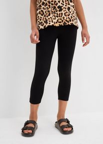 Capri leg&iacute;ny ze směsi s organickou bavlnou (2 ks v balen&iacute;) | Čern&aacute; | Vel. 152/158 | bonprix