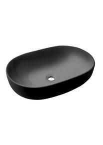 Invena Umyvadlo na desku KORFU TREND 60 cm ov&aacute;ln&eacute; čern&aacute; mat CE-34-005-C