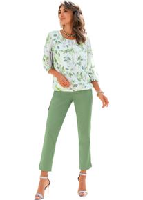 Damske Žoržetov&aacute; halenka s motivem list&iacute; b&iacute;l&aacute;-eukalyptov&aacute;-potisk ,velikost 54