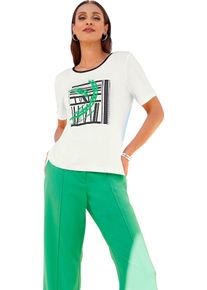 Damske Tričko s kr&aacute;tk&yacute;m ruk&aacute;vem s potiskem b&iacute;l&aacute;-čern&aacute;-potisk ,velikost 44