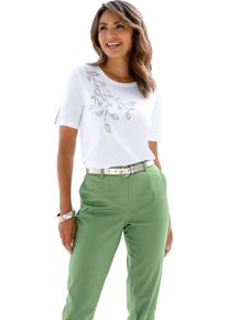 Damske Tričko s kulat&yacute;m v&yacute;střihem a pajetkami b&iacute;l&aacute; ,velikost 38