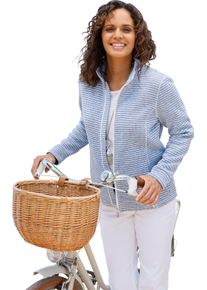 Damske Bunda z fleecov&eacute;ho &uacute;pletu s kapsami ve &scaron;vu dž&iacute;nov&aacute; modr&aacute;-mel&iacute;r ,velikost 50