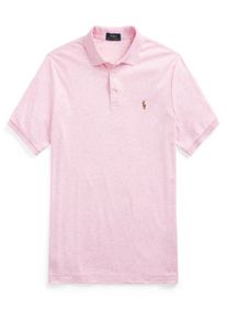 Velk&eacute; Velikosti - Polo Ralph Lauren - Měkk&eacute; žerzejov&eacute; polo tričko s barevnou v&yacute;&scaron;ivkou hr&aacute;če pola - 4XL - Růžov&aacute;