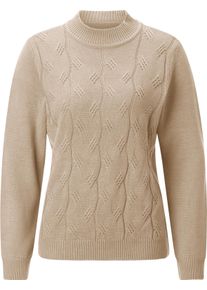 Damske Svetr se stoj&aacute;čkem a cop&aacute;nkov&yacute;m vzorem sezamov&aacute; ,velikost 38