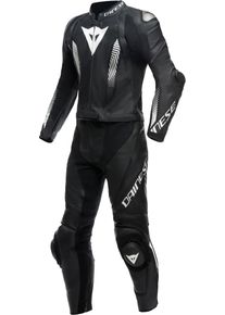 Dainese Laguna Seca 5, leather suit 2pcs. perforated , color: Black/Black/White , size: 58