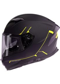 Spec-X SX-82.03 R2, full face helmet , color: Matt Black/Neon-Yellow , size: M