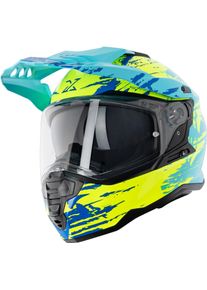 Spec-X SX-62.01 R1, adventure helmet , color: Light Blue/Neon-Yellow , size: XXL