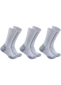 Carhartt Crew, socks 3-pack , color: Light Grey , size: L