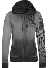 Acerbis SP Club Heaven, zip hoodie women , color: Grey/Black , size: M