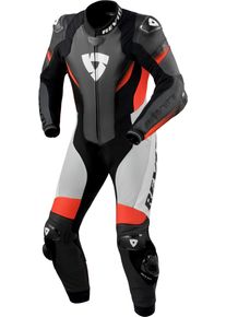Revit Control, leather suit 1pcs. perforated , color: Black/Neon-Red , size: 54