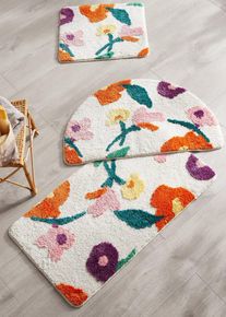 Tuftovan&aacute; koupelnov&aacute; předložka s barevn&yacute;m květinov&yacute;m vzorem | pestr&eacute; barvy | Vel. 1 (Koupelnov&aacute; předložka před stojac&iacute; WC 45/50cm) | bonprix