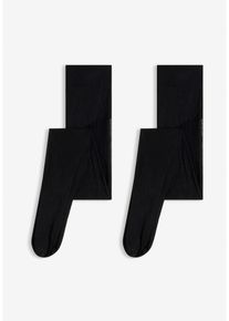 Jemn&eacute; punčochov&eacute; kalhoty s pohodln&yacute;m pasem 30 DEN (2 p&aacute;ry v balen&iacute;) | Čern&aacute; | Vel. 48/50 (XL) | bonprix