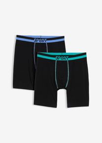 Dlouh&eacute; přil&eacute;hav&eacute; boxerky s měkkou bavlnou (2 ks v balen&iacute;) | Čern&aacute; | Vel. 9 (3XL) | bonprix
