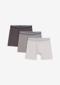 Přil&eacute;hav&eacute; boxerky (3 ks v balen&iacute;) | &Scaron;ed&aacute; | Vel. 10 (4XL) | bonprix