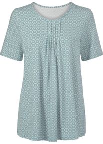 Damske Tunika roz&scaron;&iacute;řen&eacute;ho střihu &scaron;alvějov&aacute;-b&iacute;l&aacute;-potisk ,velikost 54