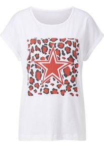 Damske Tričko se zv&iacute;řec&iacute;m vzorem a motivem hvězd grepov&aacute;-b&iacute;l&aacute; ,velikost 42