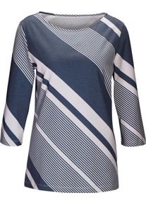 Damske Tričko s 3/4 ruk&aacute;vem a lodičkov&yacute;m v&yacute;střihem n&aacute;mořnick&aacute; modr&aacute;-proužek ,velikost 48