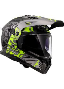 LS2 MX702 Pioneer II Rangi, adventure helmet , color: Silver/Neon-Yellow/Black , size: XL