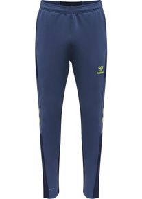 Hummel Muži Sportovn&iacute; kalhoty 'Lead' n&aacute;mořnick&aacute; modř / sv&iacute;tivě žlut&aacute; / čern&aacute; XXL