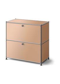 Tchibo - N&iacute;zk&aacute; kovov&aacute; komoda &raquo;Cn3&laquo; s v&yacute;klopn&yacute;mi dv&iacute;řky - barva: hněd&aacute;